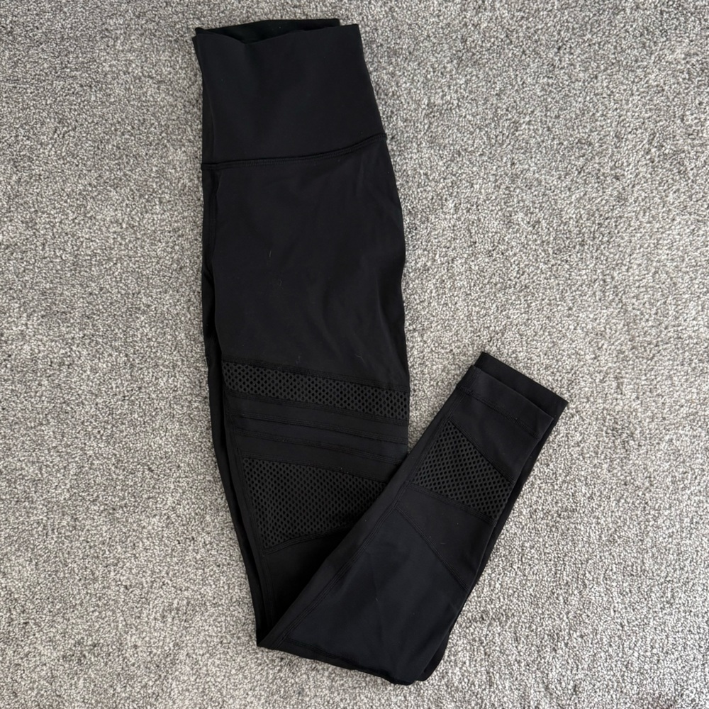 lululemon athletica Black Mesh Panel Leggings
